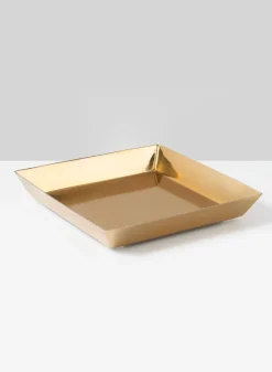 6in Square Le Mans Gold Metal Tray