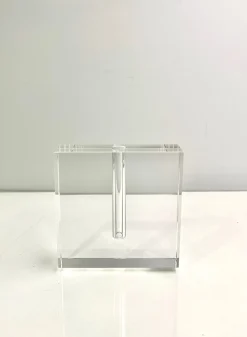 6.5in Square Space Modern Crystal Glass Vase