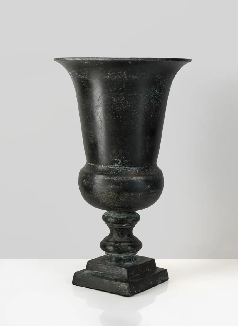 14.5in Tall Aged Bronze Urn