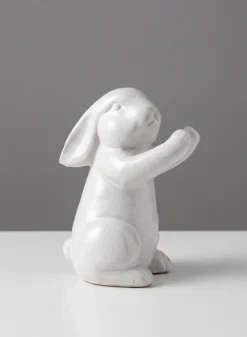 6.5in Tall Aged White Porcelain Rabbit, Set of 4