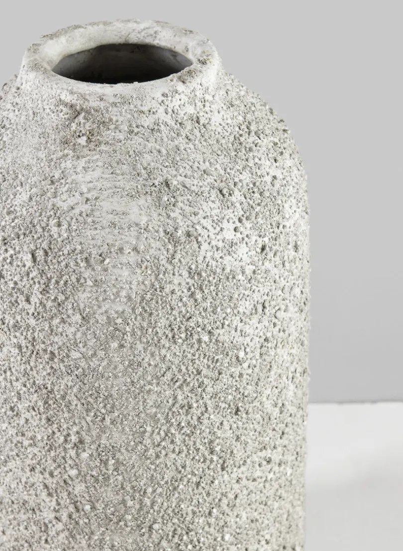 10in Tall Akihiko Aged Sandstone Ceramic Vase