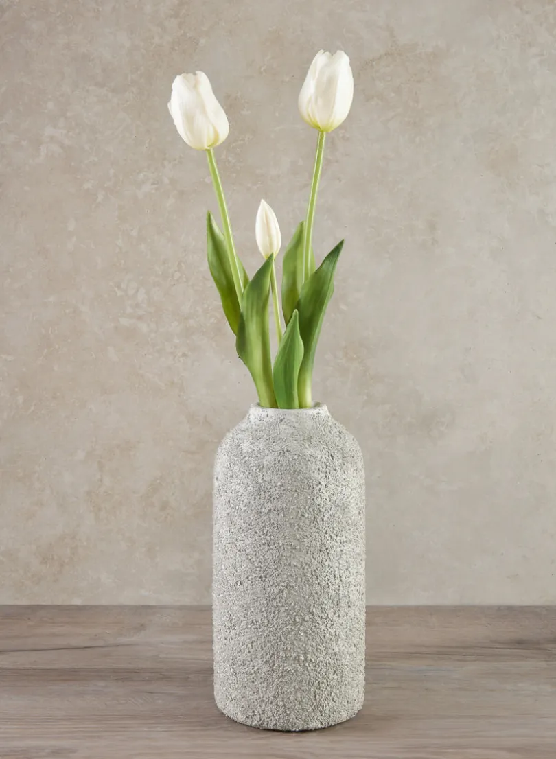 10in Tall Akihiko Aged Sandstone Ceramic Vase