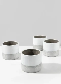 4.25in Tall Akureyri Matte Ceramic Cylinder, Set of 4