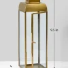 9.5in Tall Alazhar Square Gold Lantern