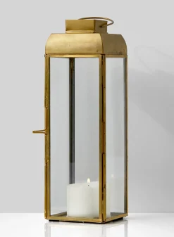 9.5in Tall Alazhar Square Gold Lantern