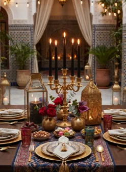 8.5in Tall Alhambra Gold Square Lantern