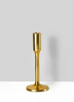 8.5in Tall Alsace Shiny Gold Candlestick