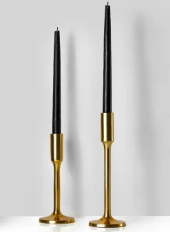 8.5in Tall Alsace Shiny Gold Candlestick