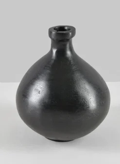 6in Tall Aluminum Eloise Black Rustic Gourd Vase