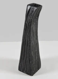 8in Tall Aluminum Emma Barn Style Black Mini Vase