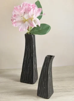 8in Tall Aluminum Emma Barn Style Black Mini Vase