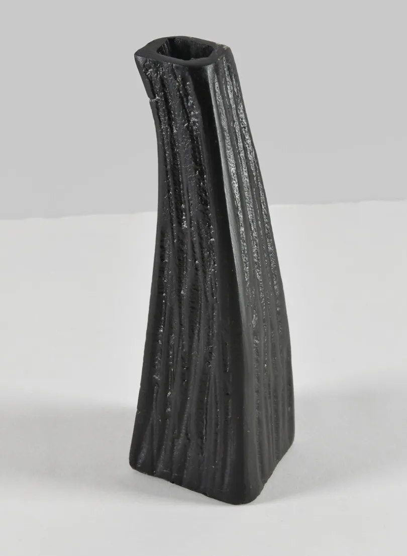 6in Tall Aluminum Emma Barn Style Black Mini Vase