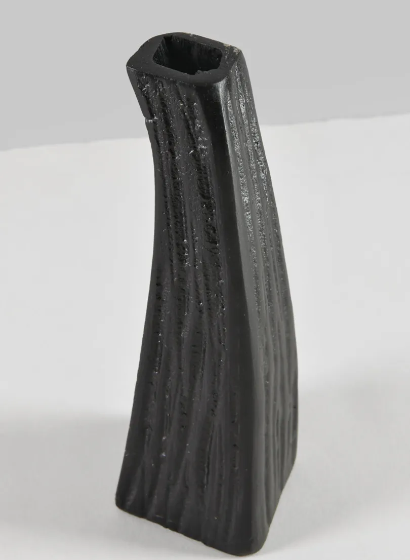 6in Tall Aluminum Emma Barn Style Black Mini Vase