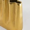 8.25in Tall Aluminum Marseilles Gold Wave Vase
