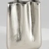 8in Tall Aluminum Marseilles Silver Narrow Wave Vase