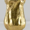 14.5in Tall Aluminum Versailles Scalloped Brushed Gold Vase