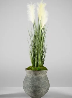 12.5in Tall Amadora Weathered Stoneware Deco Ceramic Vase