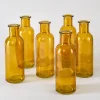 6.5in Tall Amber Glass Bottle Bud Vases, Set of 6