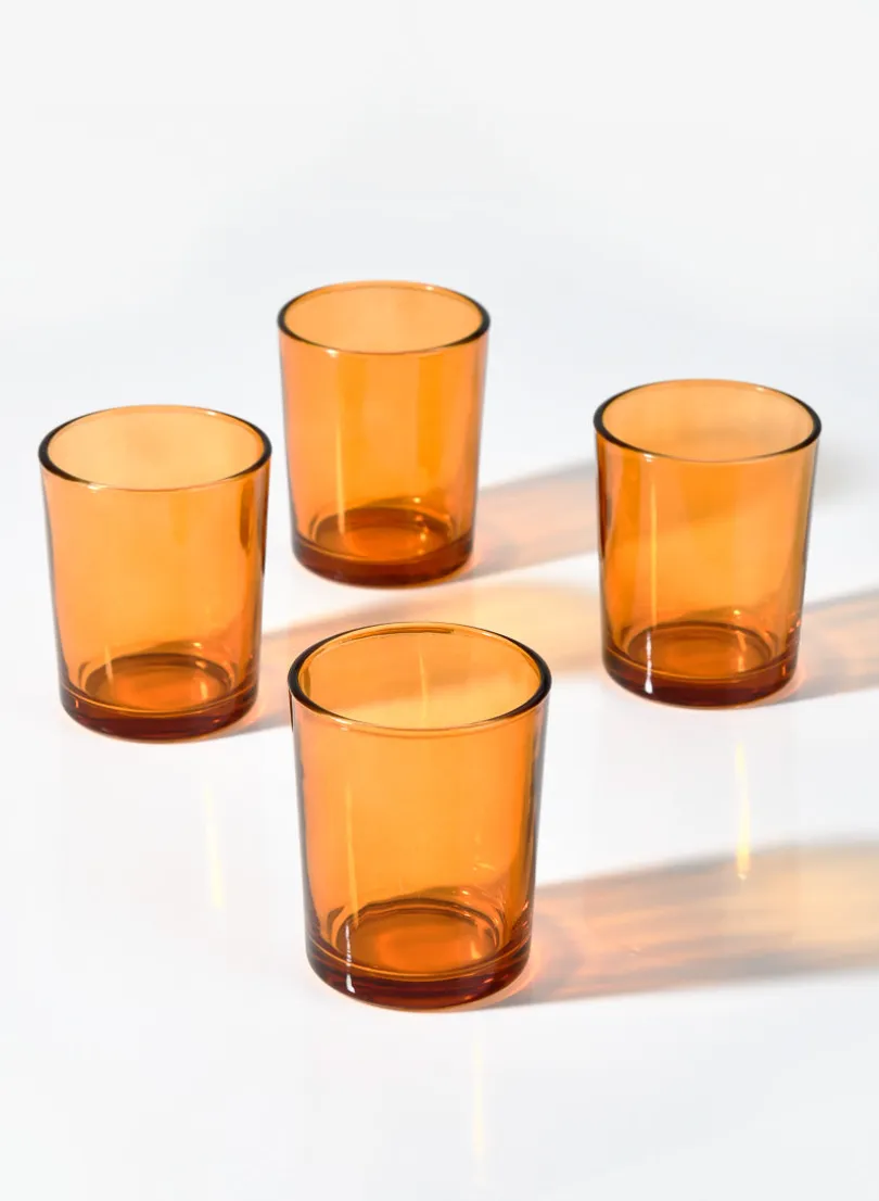 2 1/2in Tall Amber Glass Votive Holder