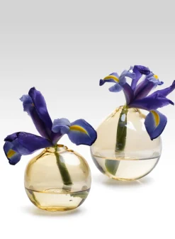 4.5in Tall Amber Luster Glass Ball Vase