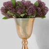 10in Tall Amber Luster Glass Pedestal Vase