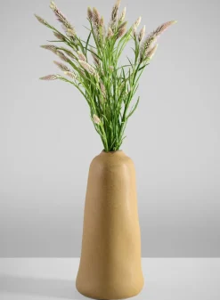 11in Tall Amund Sand Mustard Ceramic Deco Vase