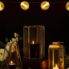10.5in Tall Antique Brass Octagon Lantern