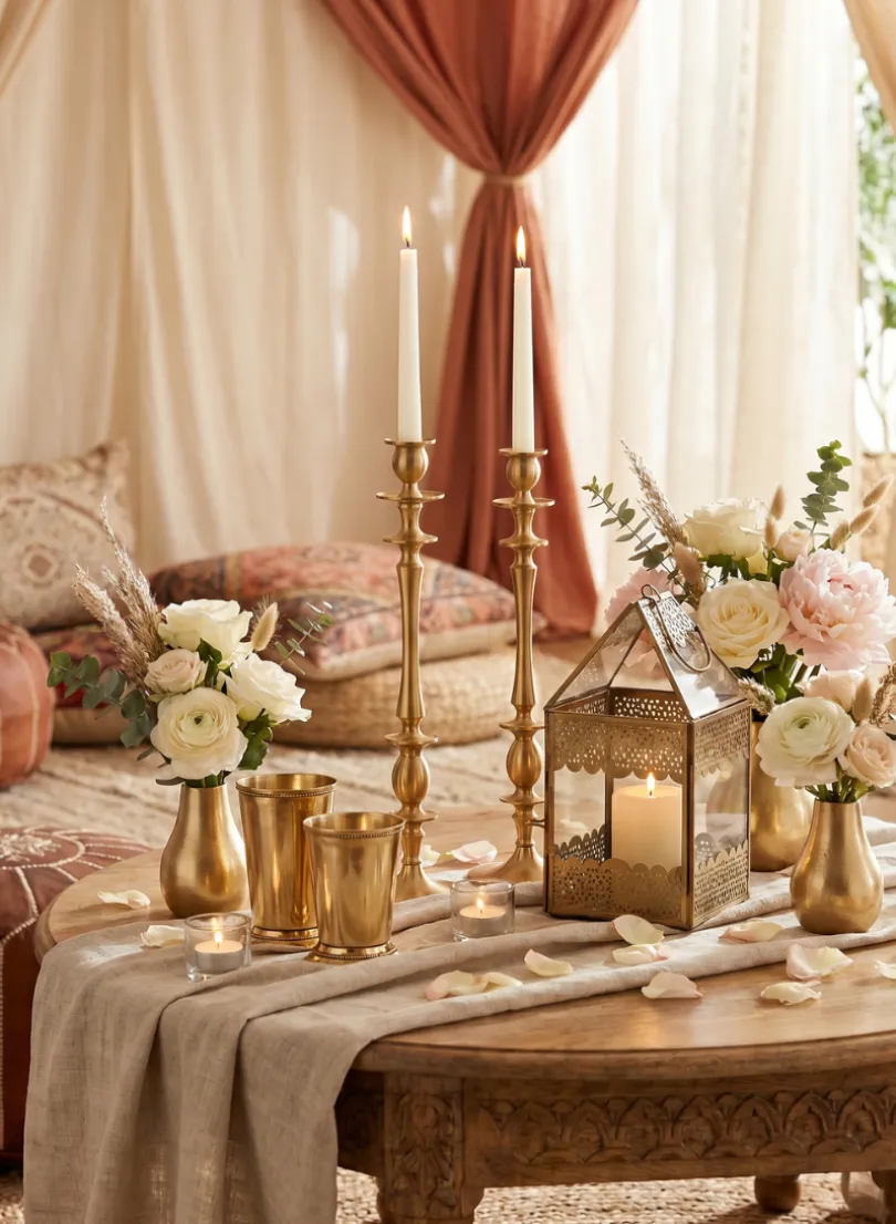 8in Tall Antiqued Rust Bronze Ajmer Square Lantern