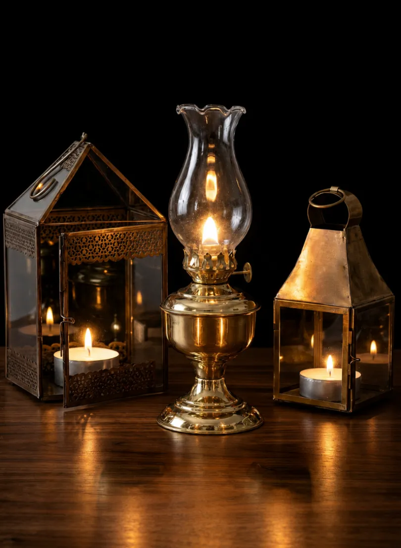 8in Tall Antiqued Rust Bronze Ajmer Square Lantern