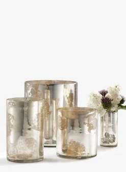4.75in Tall Antique Silver Glass Cylinder