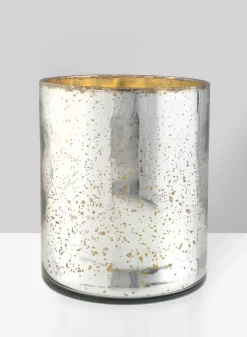 7.5in Tall Antique Silver Glass Cylinder