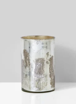 5.75in Tall Antique Silver Glass Cylinder