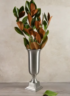 14.5in Tall Araami Matte Silver Aluminum Urn