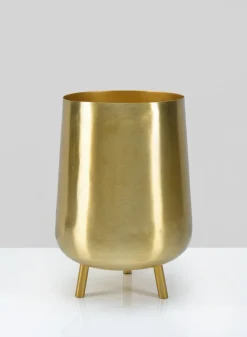 8in Tall Arash Gold Iron Mini Planter with Legs