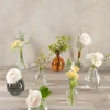 5in Tall Archimedes Amber Tip Glass Vase, Mini, Set of 4