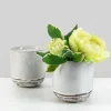 4.75in Tall Artisan Rustic White Pot, Set of 2