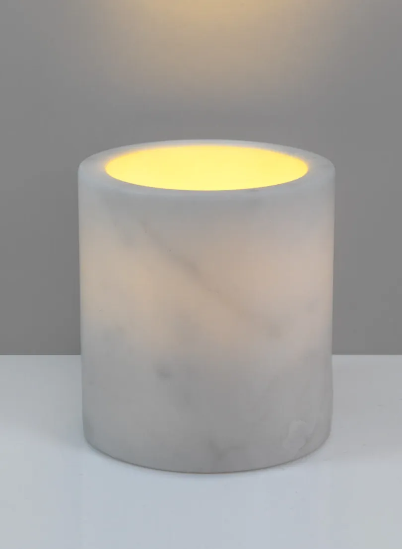 4in Tall Ashgabat White Marble Holder