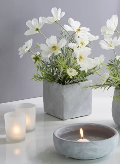 4 1/4in Tall Atelier Cement Cube Vase