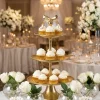 21in Tall Atelier 3 Tier Gold Display Metal Stand