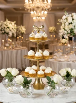21in Tall Atelier 3 Tier Gold Display Metal Stand