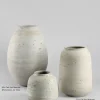 11in Tall Atzi Natural White Deco Vase
