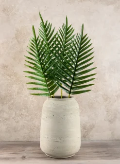 11in Tall Atzi Natural White Deco Vase