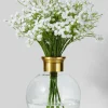 7in Tall Ball Glass Vase with Gold Rim