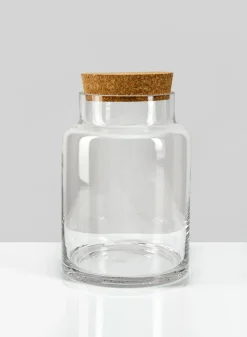 7.25in Tall Barra Glass Jar with Cork