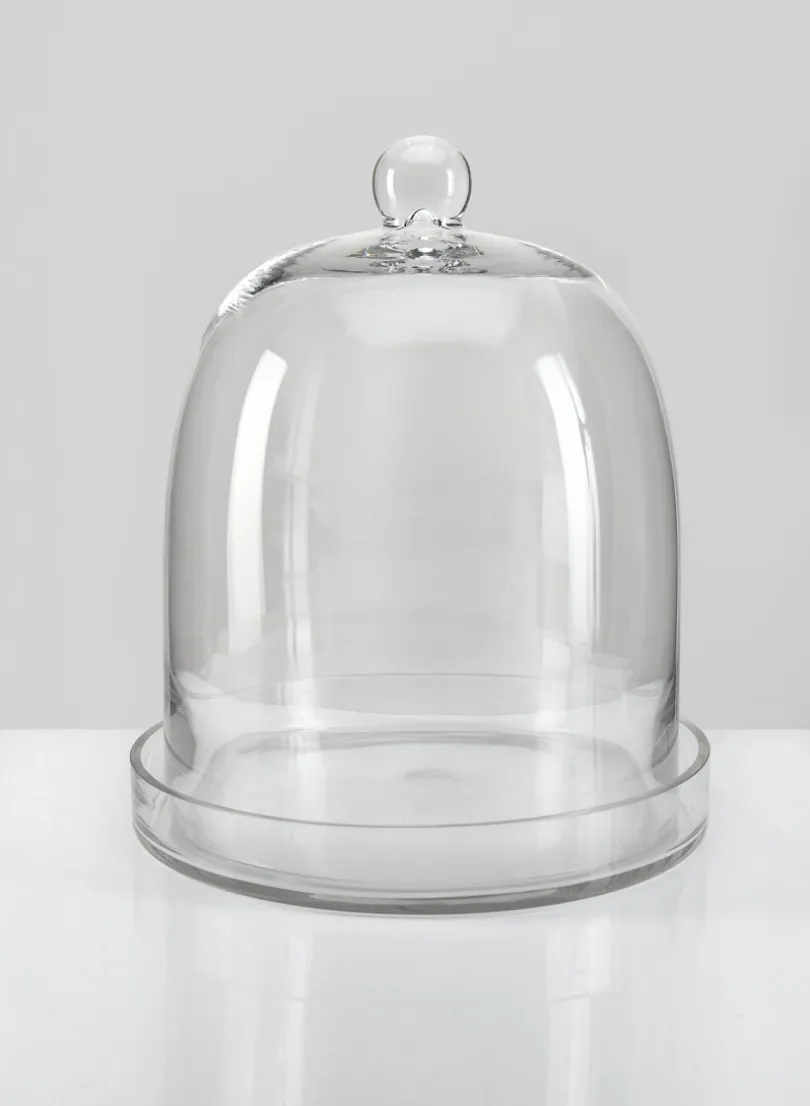 13.5in Tall Batiste Glass Cloche & Base