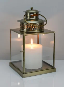 12in Tall Behnam Gold Lantern