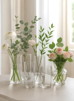 10in Tall Best Value Florist All Purpose Glass Vase, Set of 6