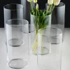 12in Tall Best Value Glass Cylinder Vase, Set of 6