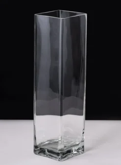 15in Tall Best Value Square Glass Vase, Case of 6