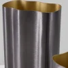 8in Tall Black Cobra Brushed Stainless Steel Vase